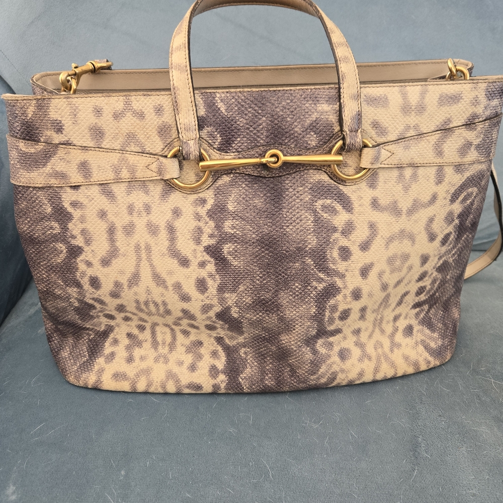 Gucci Tan and Brown Patterned Tote Bag